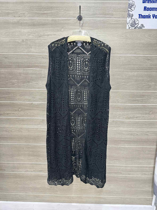 Chelsea & Theodore Black Womens Women Size 3X Vest