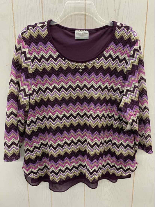 Alfred Dunner Purple Womens Size 16P Shirt