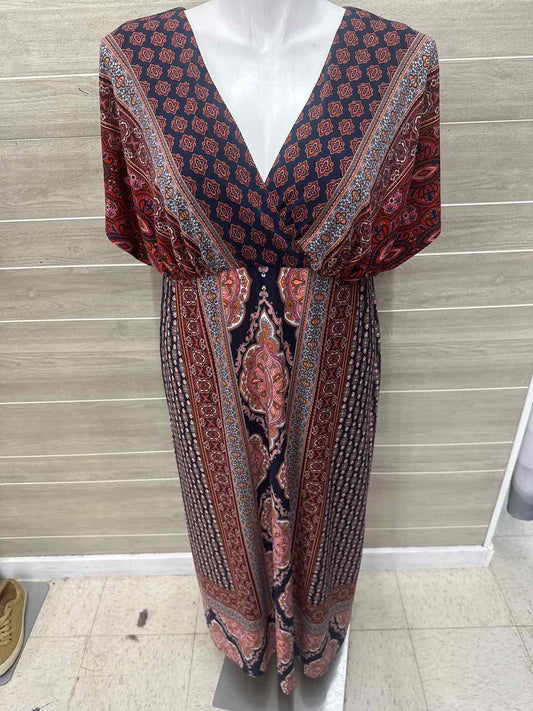 London Times Size 1X Navy Plus Dress
