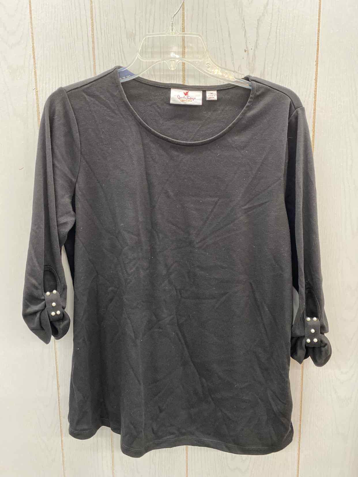 Quacker Factory Black Womens Size M Shirt