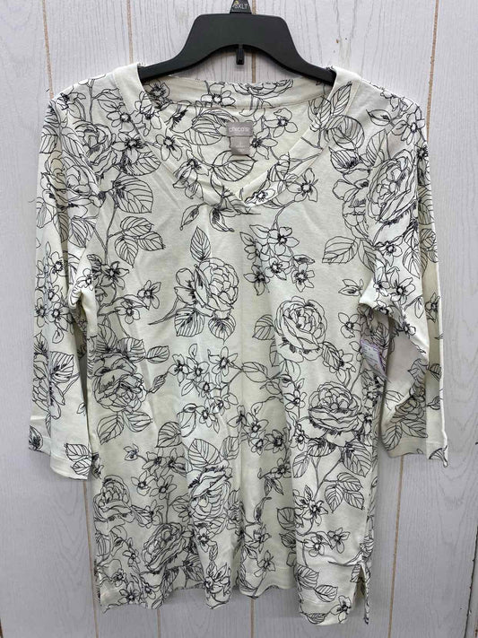 Chico's Cream Womens Size L Shirt