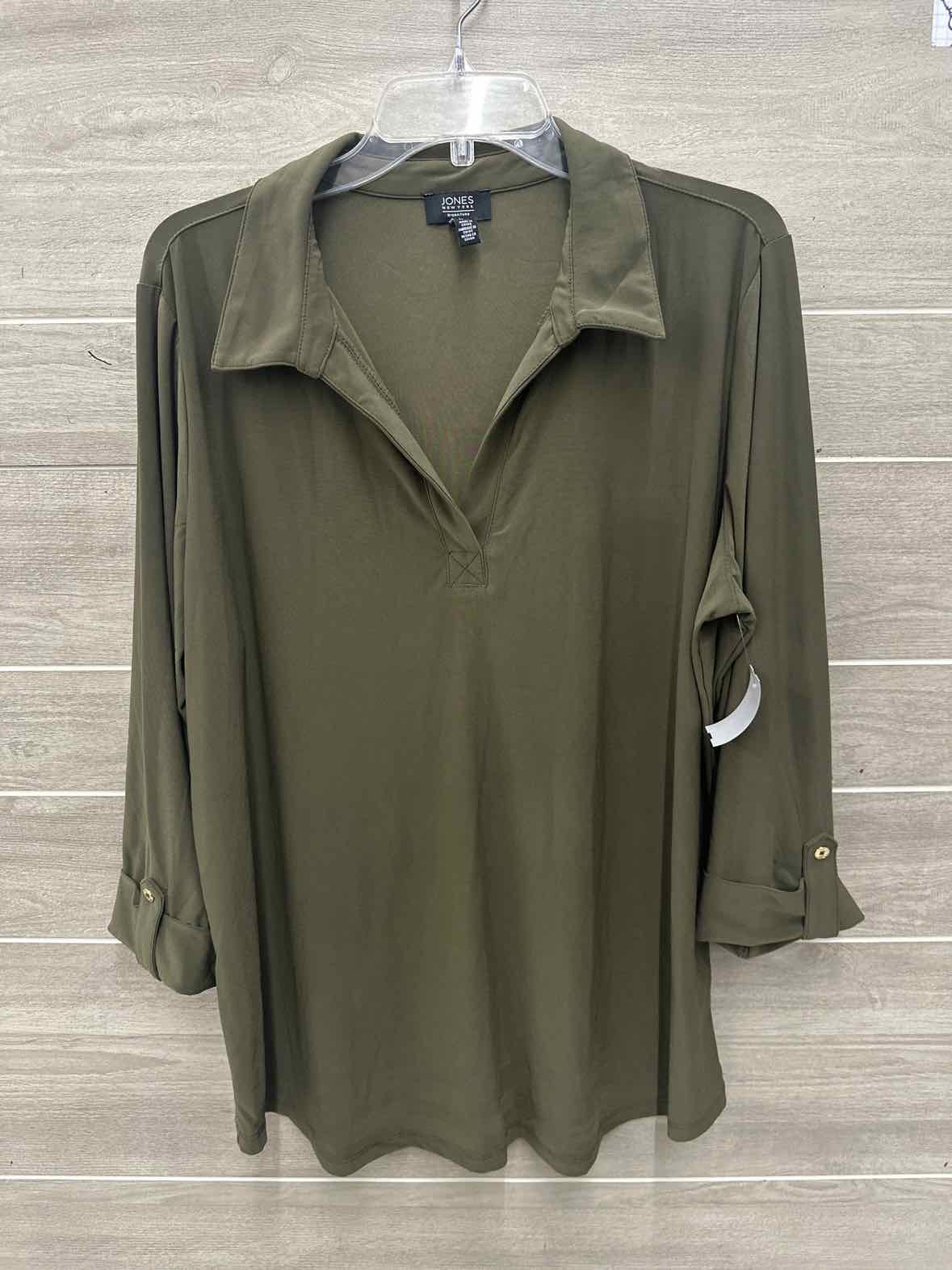 Jones New York Size 2X Olive Plus Shirt