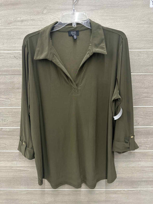 Jones New York Size 2X Olive Plus Shirt