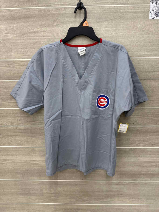 Gray Womens Women Size L Scrub Top