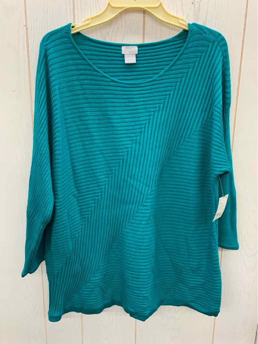 Chico's Teal Womens Size L Shirt