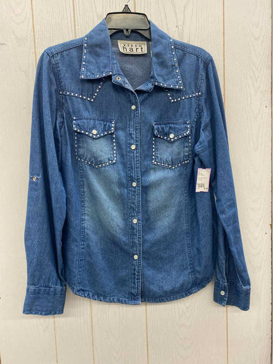 Karen Hart Blue Womens Size Small Shirt