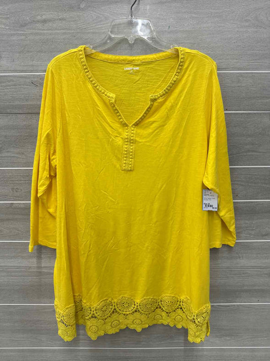 Lands End Size 2X Yellow Plus Shirt