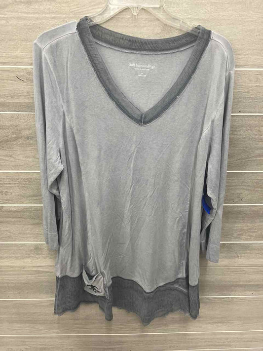 Soft Surroundings Size 1X Gray Plus Shirt