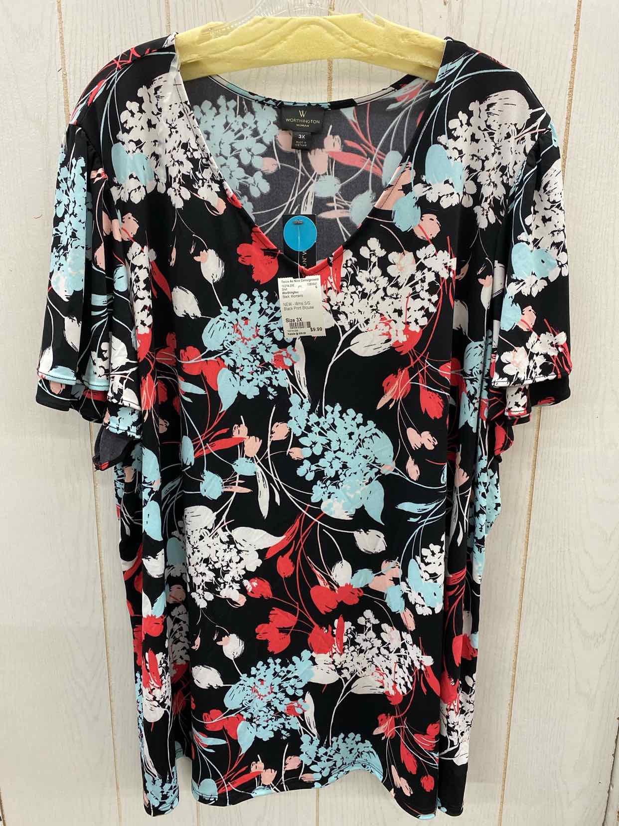 Worthington Black Womens Size 3X Shirt