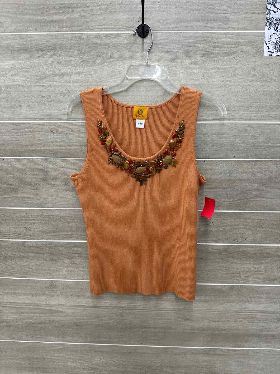 Ruby Rd. Orange Womens Women Size L Tank Top