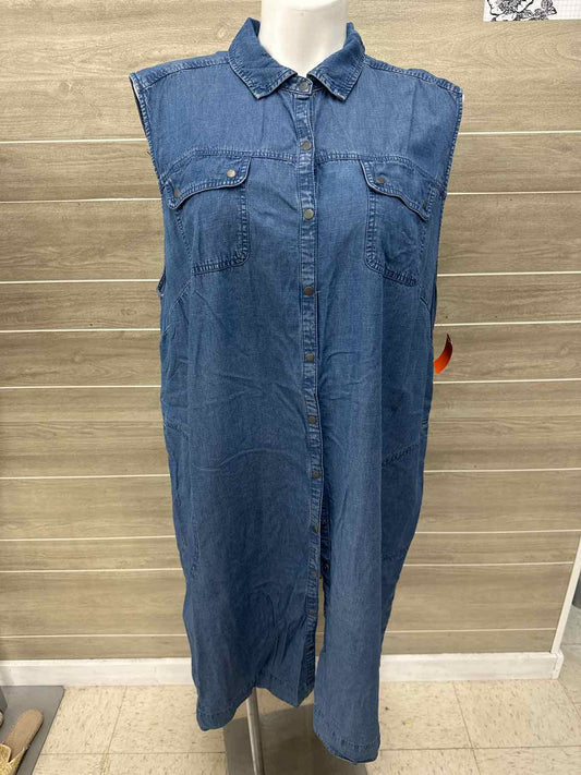 J Jill Blue Womens Women Size 4X Dress
