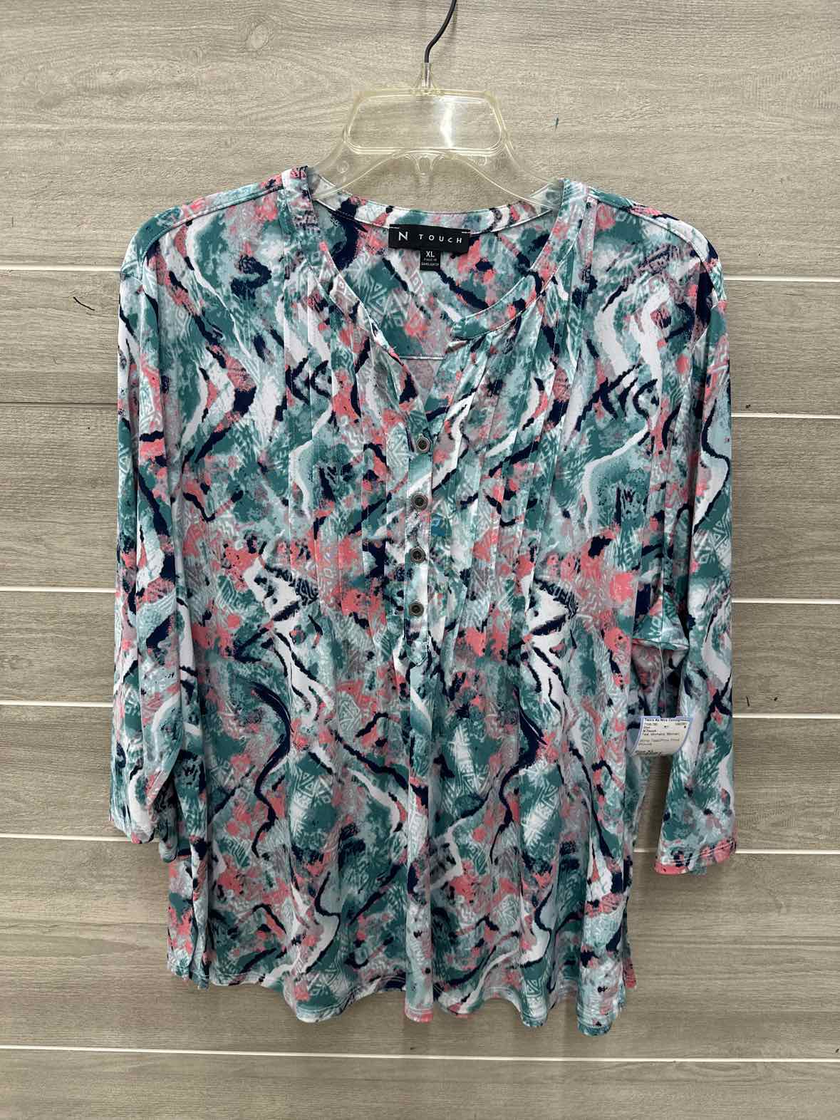 N-Touch Size XL Teal Womens Shirt