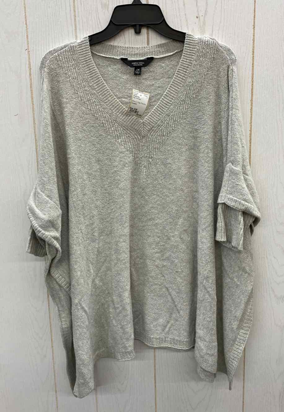 Simply Vera Gray Womens Size S/M Sweater