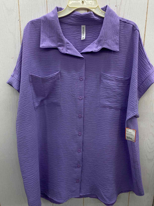 Zenana Purple Womens Size 1X Shirt