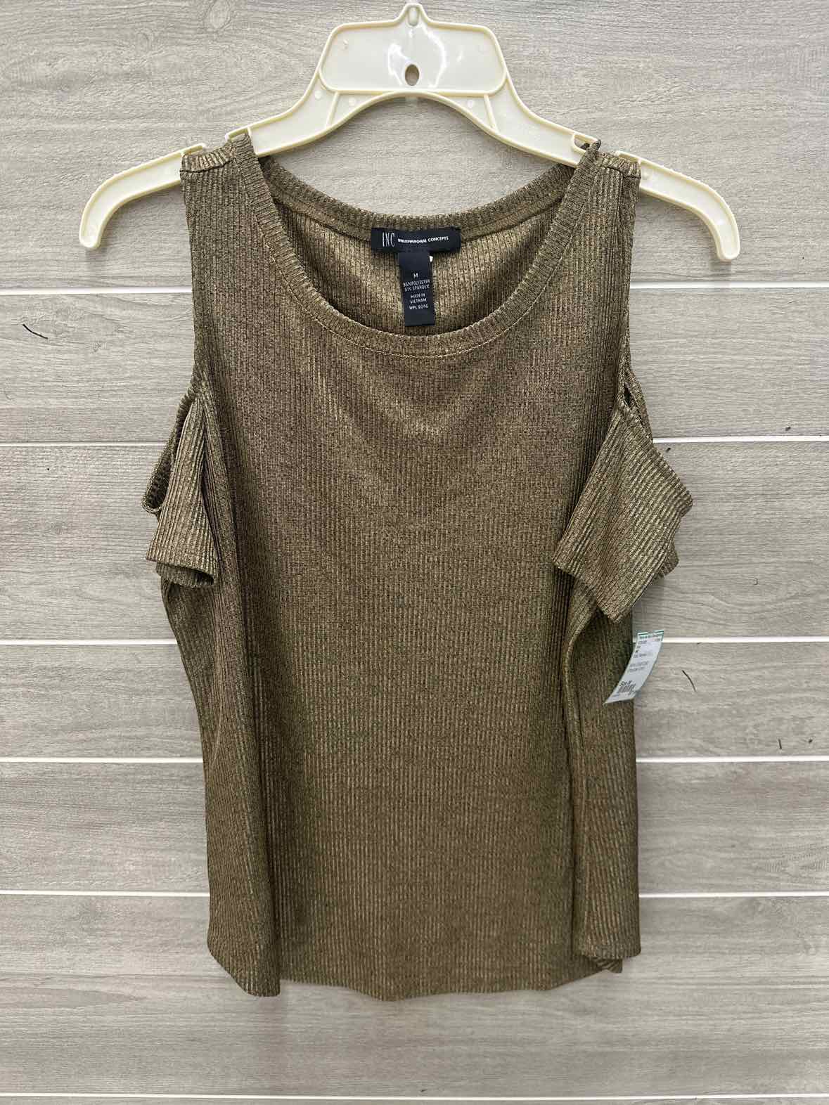 INC Size M Gold Womens Shirt