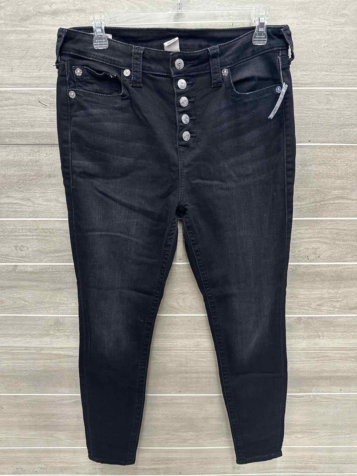 True Religion Size 10/12 Black Womens Jeans