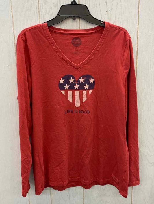 Life Is Good Red Womens Size L Shirt