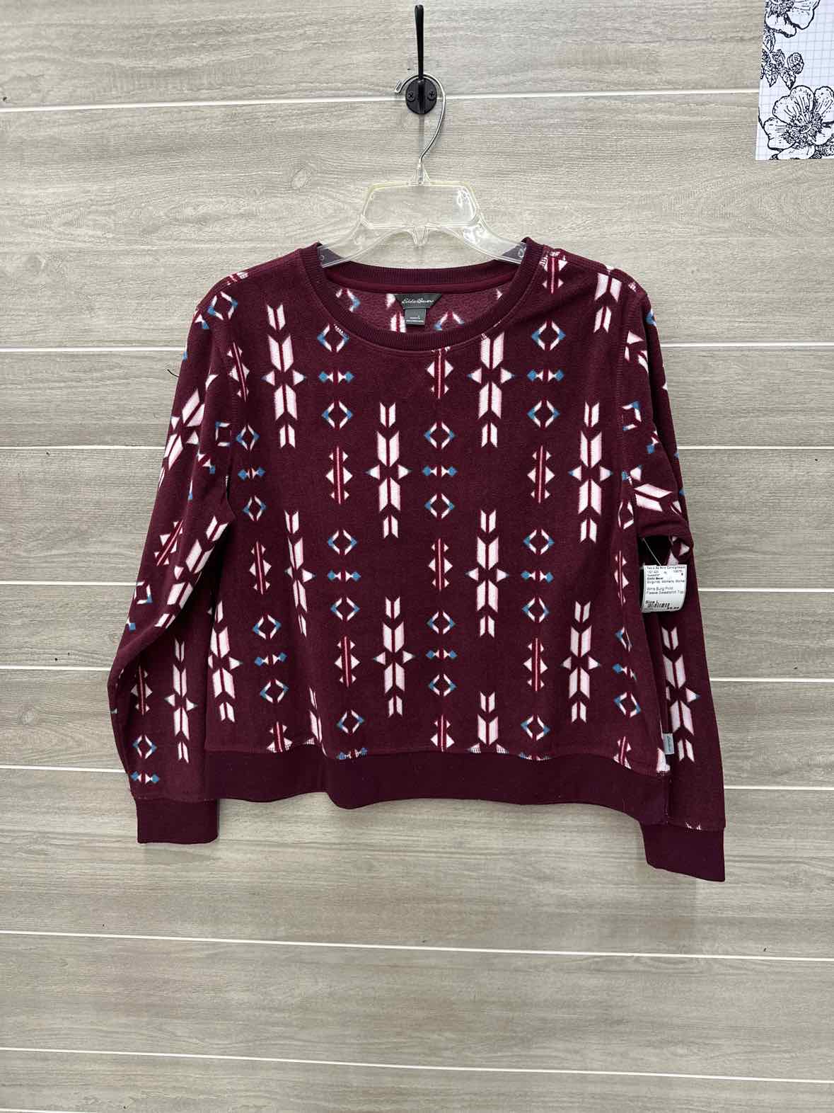 Eddie Bauer Burgundy Womens Women Size L Sweatshirt