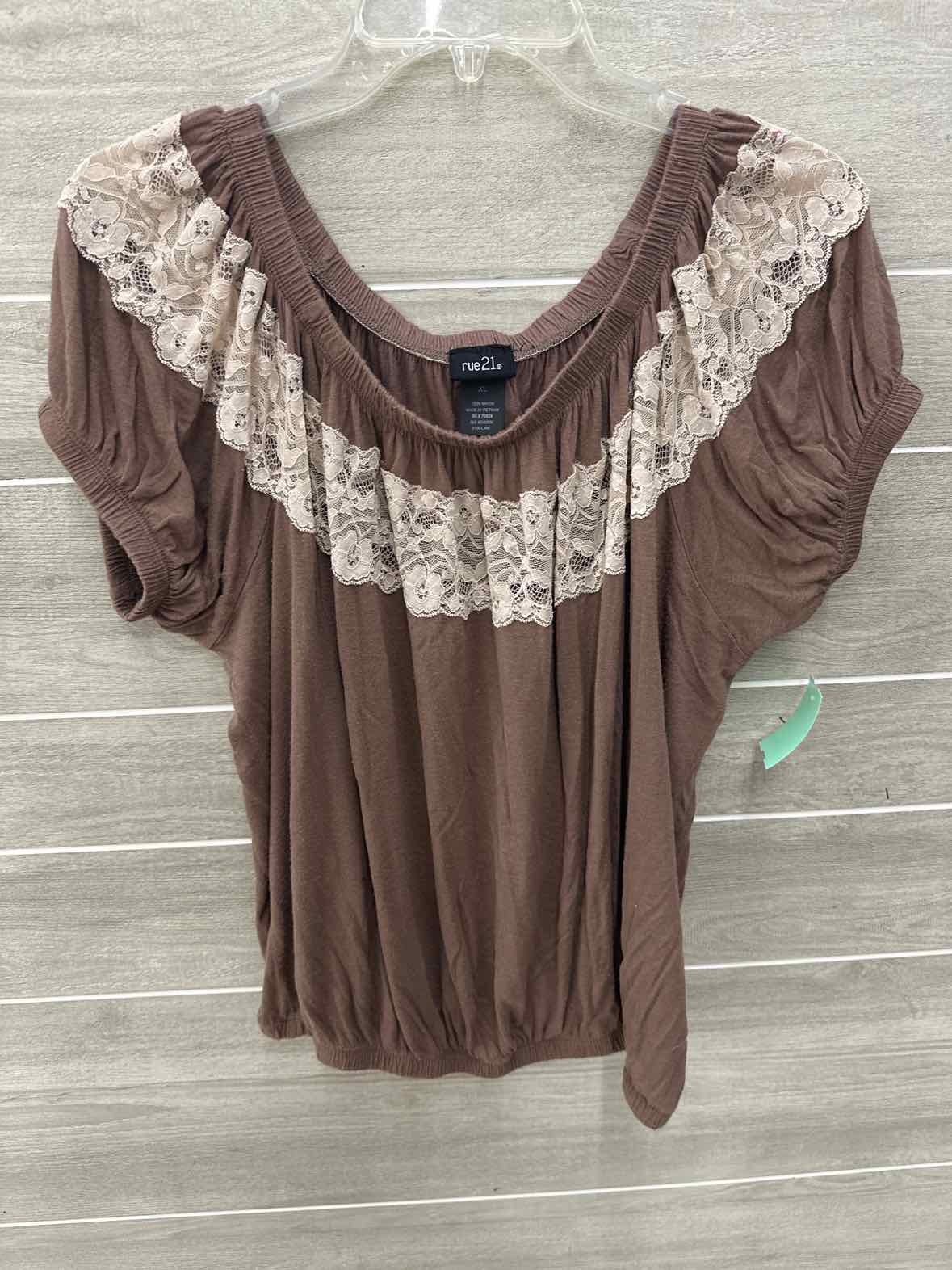Rue 21 Brown Junior Size M Shirt