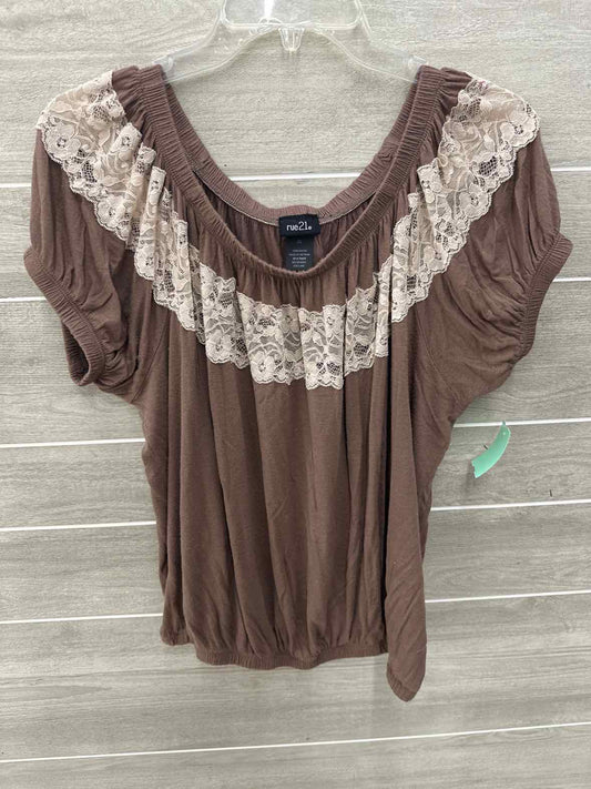 Rue 21 Brown Junior Size M Shirt