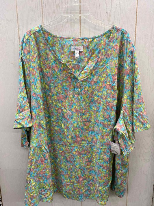 D & Co Multi-Color Womens Size 4X Shirt