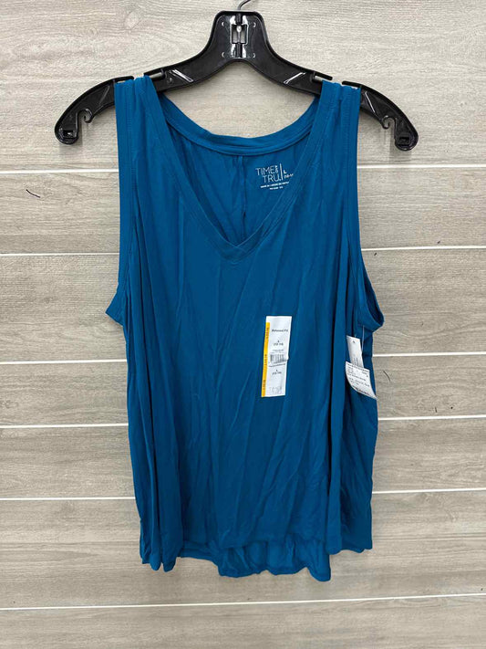 Time & Tru Blue Womens Women Size L Tank Top