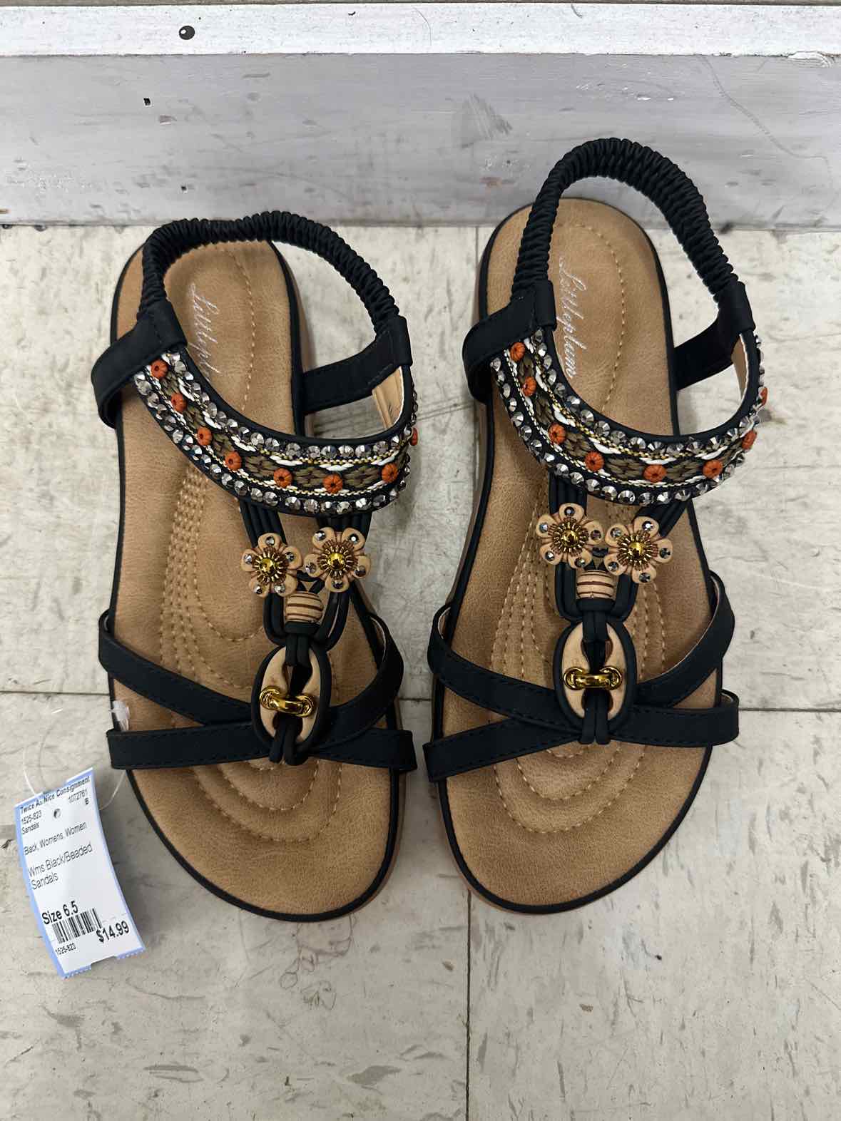 US Shoe Size 6.5 Black Womens Sandals