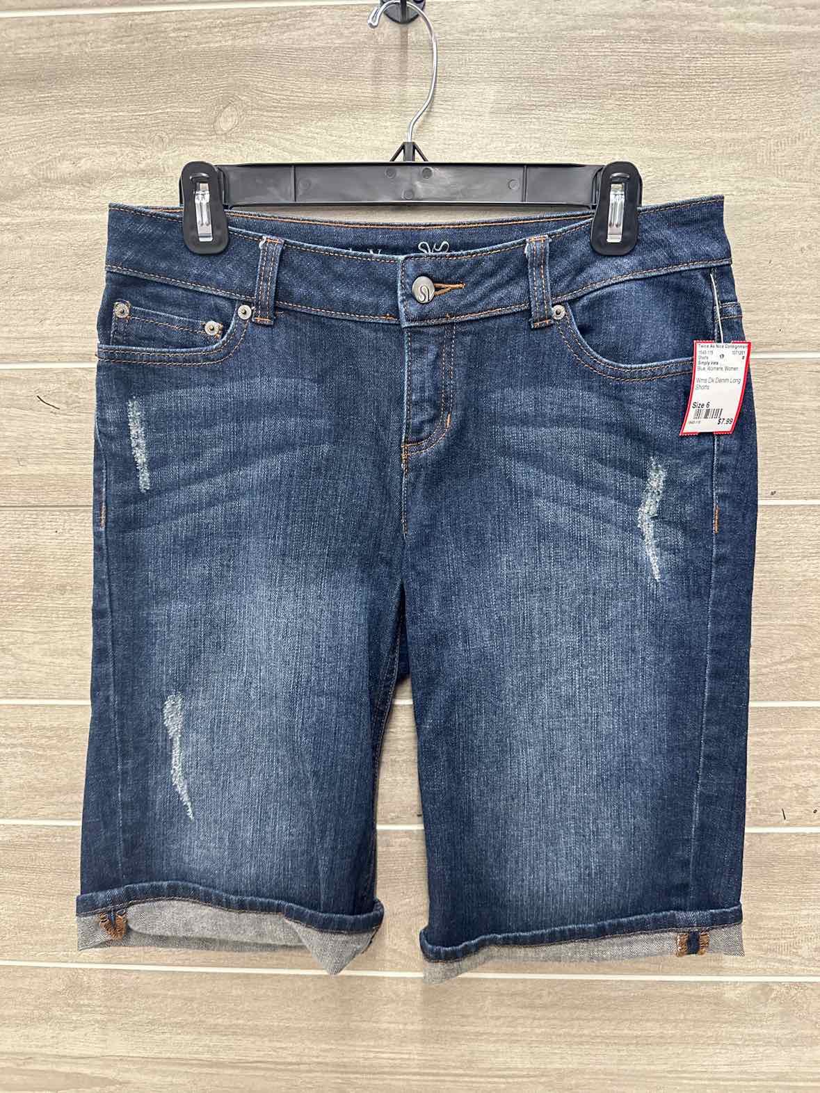 Simply Vera Size 6 Blue Womens Shorts