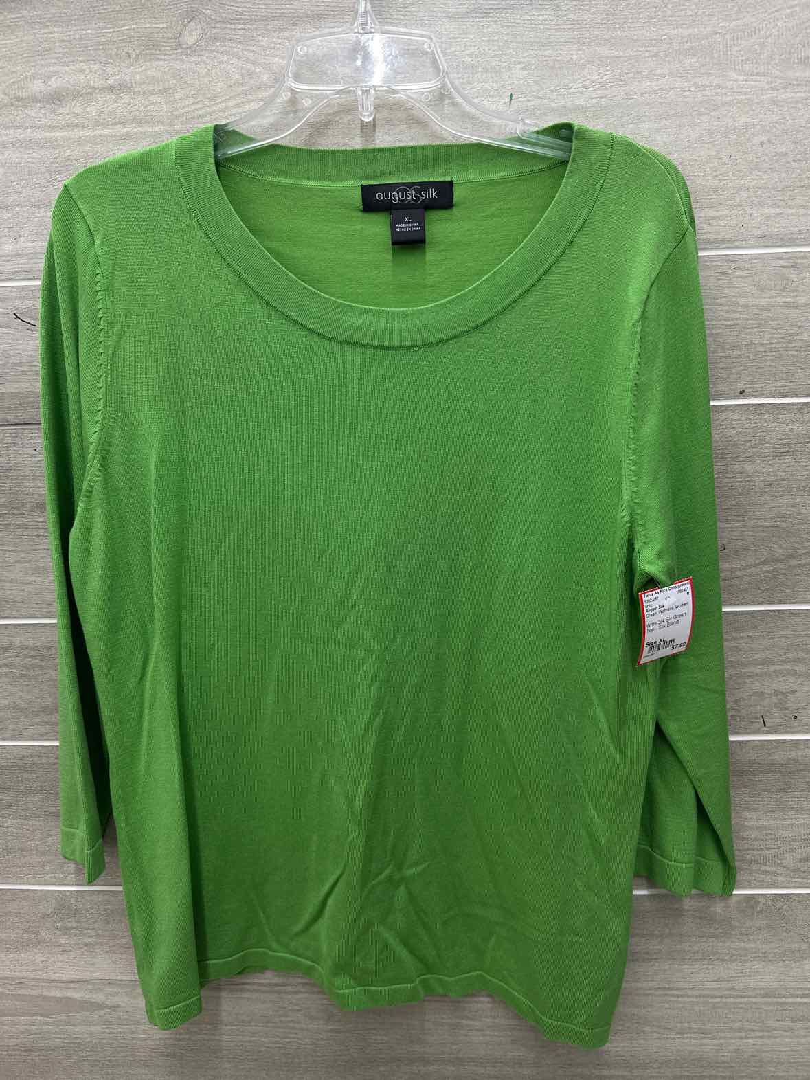August Silk Size XL Green Womens Shirt