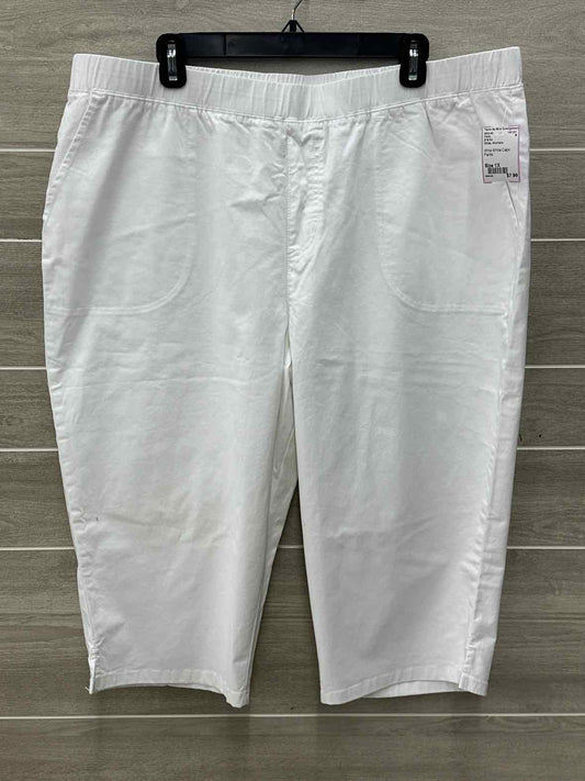 D & Co White Womens Size 1X Pants