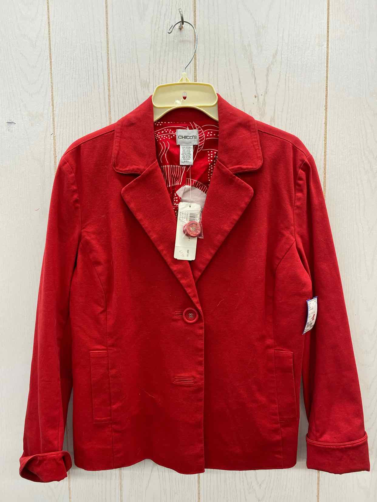 Chico's Red Womens Size 10 Blazer