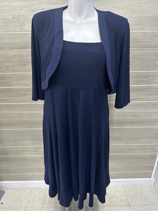 R&M Richards Navy Womens Women Size 14W Dress