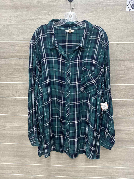 Terra & Sky Green Womens Women Size 5X Shirt