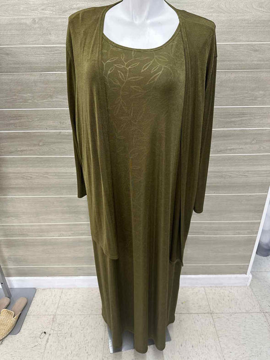 Kathie Lee Olive Womens Women Size 22/24W Dress