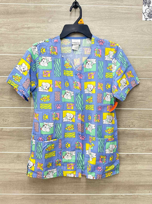 White Swan Blue Womens Women Size XS Scrub Top