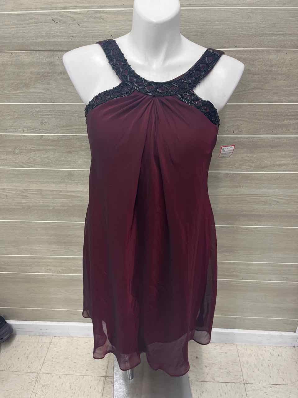 Scarlett Size 14 Burgundy Womens Dress