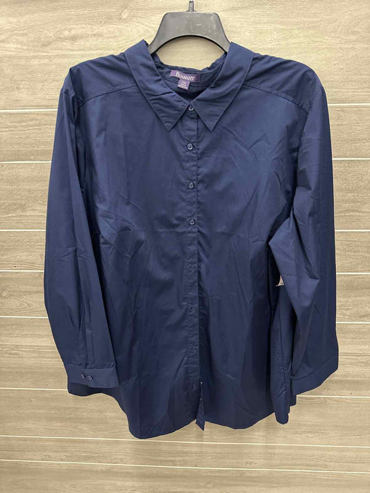 Roamans Size 4X Blue Plus Shirt