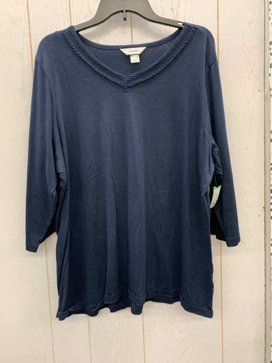 CJ Banks Navy Womens Size 2X Shirt