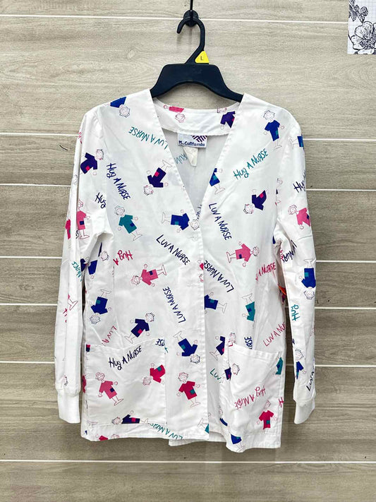 White Womens Women Size Small Scrub Top