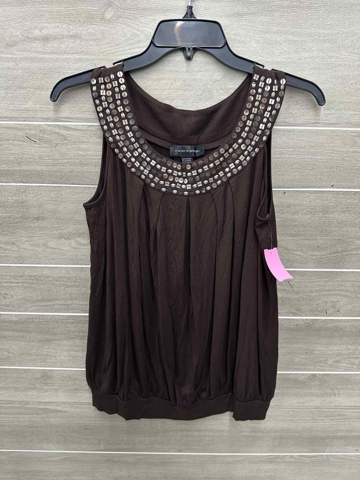 Cable & Gauge Size L Brown Womens Tank Top