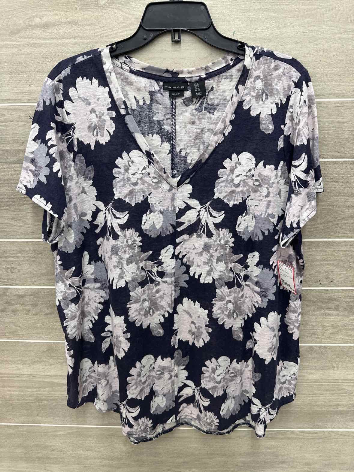 Tahari Size 1X Navy Plus Shirt