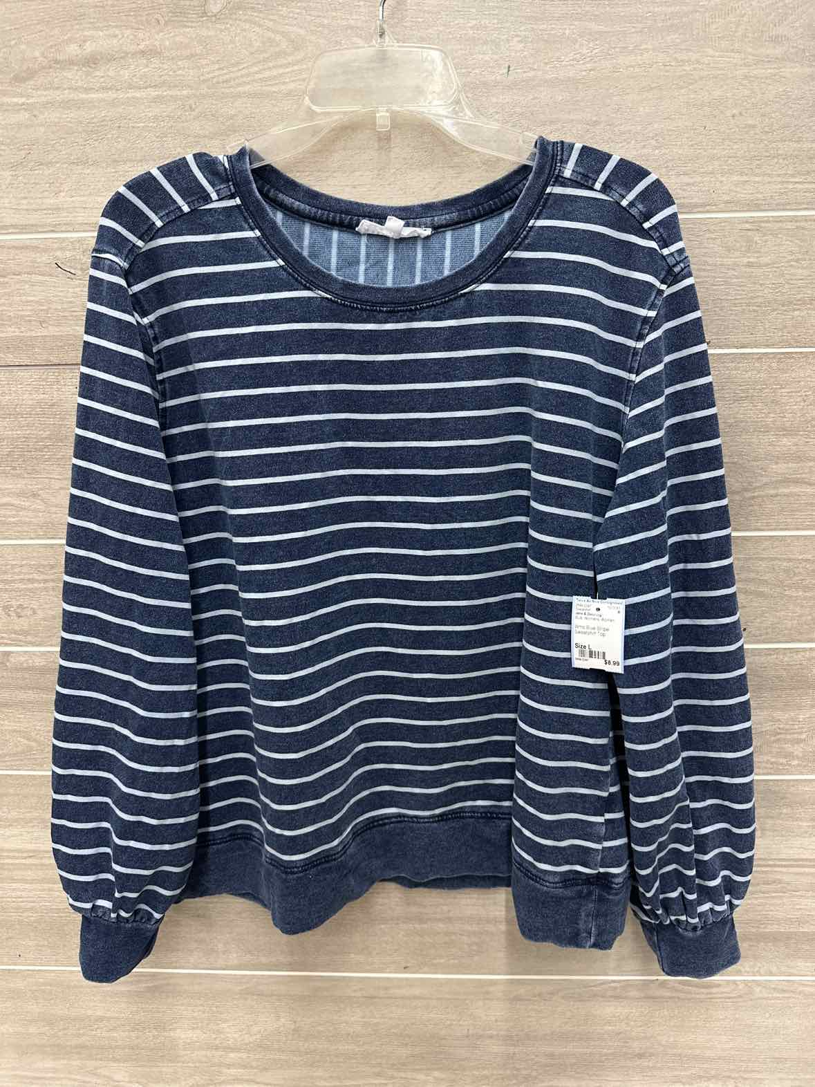 Jane & Delancey Size L Blue Womens Sweatshirt