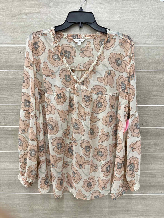Lucky Size 2X Beige Plus Shirt
