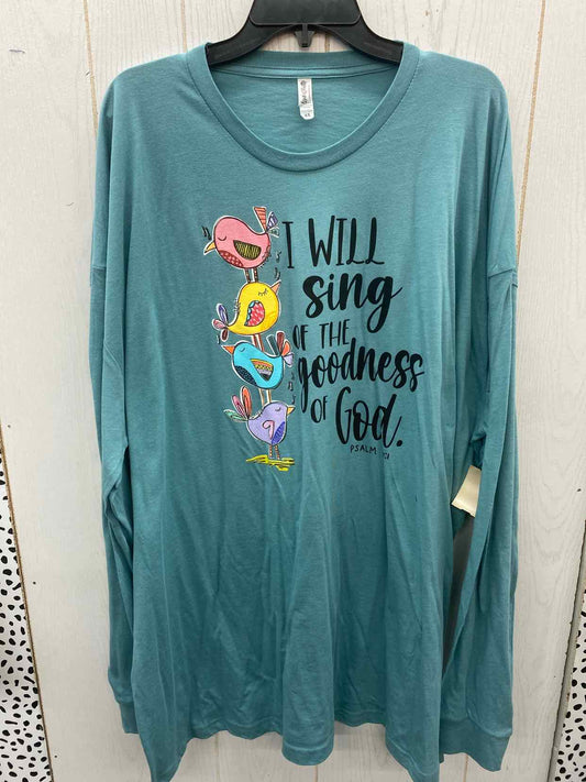 Teal Womens Size 4X Shirt