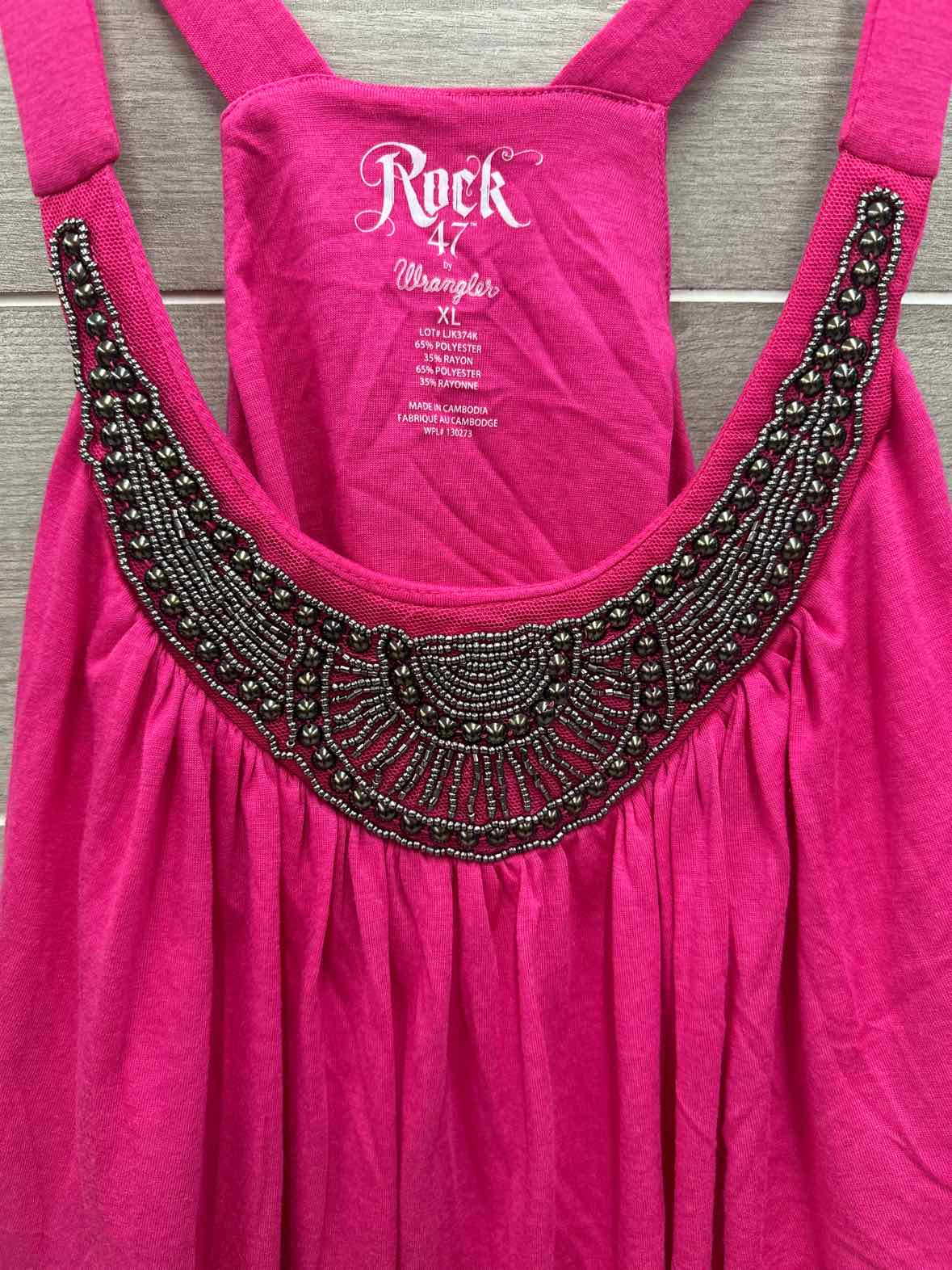 Rock 47 by Wrangler Size XL Pink Womens Tank Top