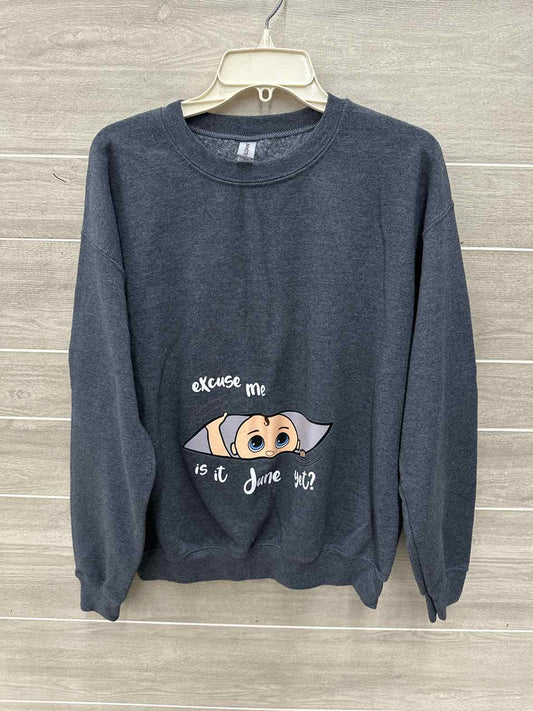 Size M Gray Maternity Sweatshirt