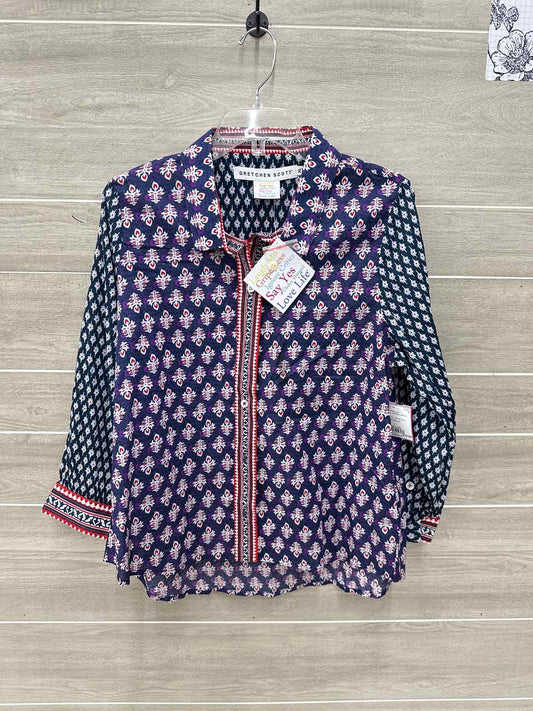 Gretchen Scott Size L/XL Blue Womens Shirt