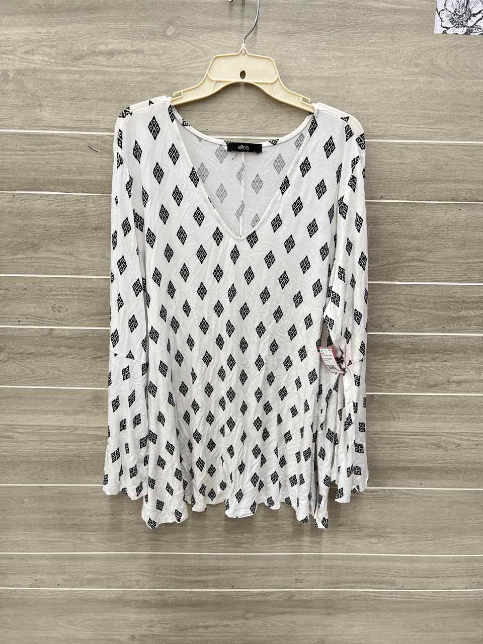 ELLOS White Womens Women Size 3X/4X Shirt