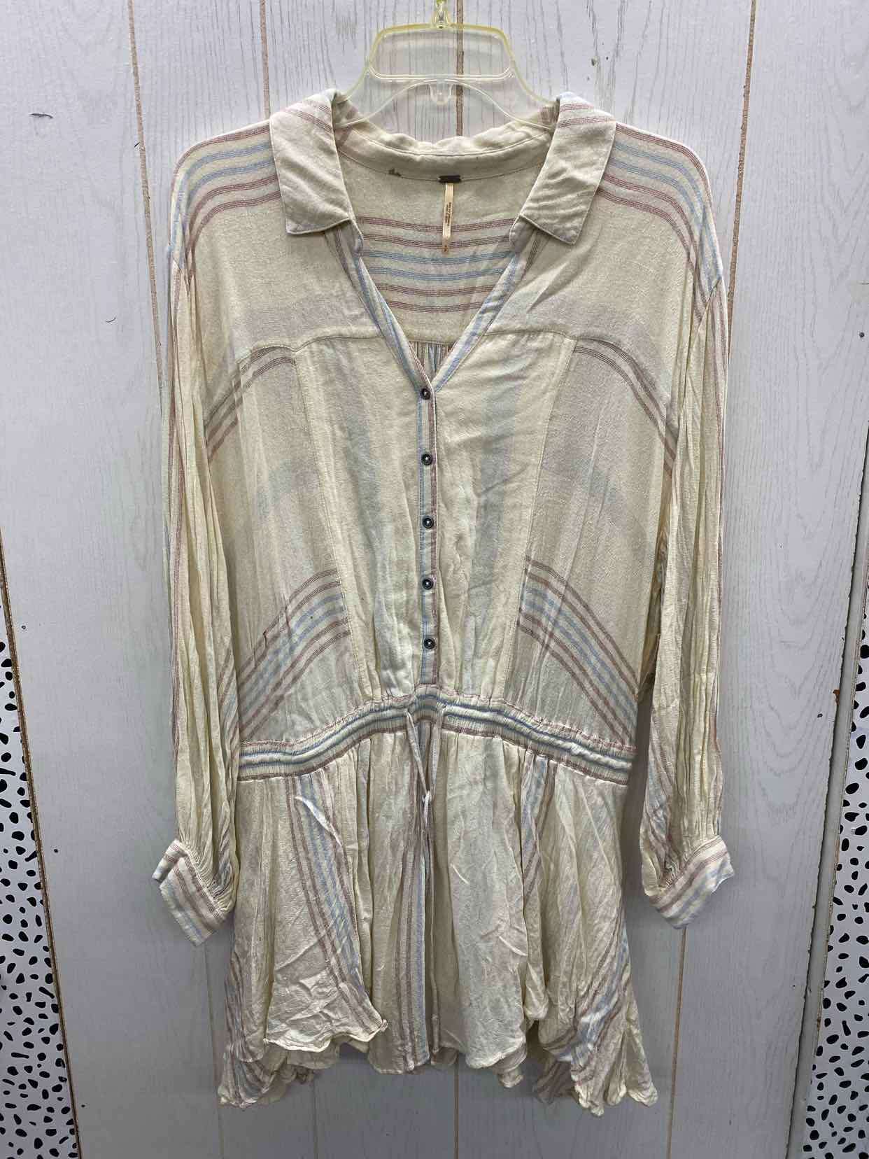 Free People Cream Womens Size Small Shirt