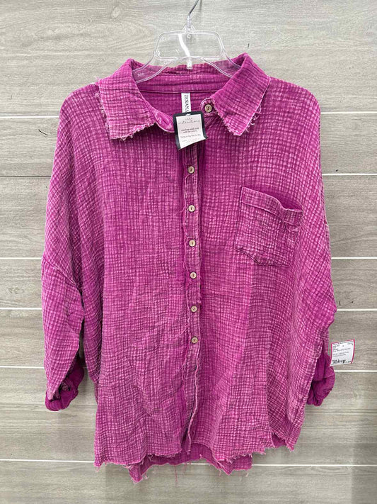 Zenana Size L Pink Womens Shirt